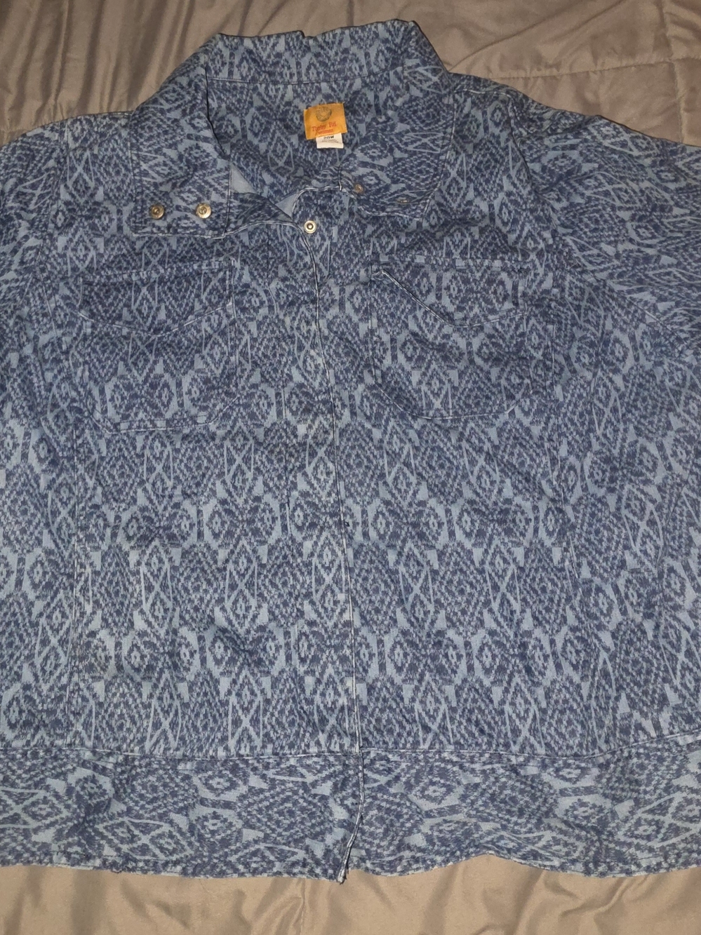 Ruby Rd. Blue Patterned Blazer Jacket - Picture 2 of 8